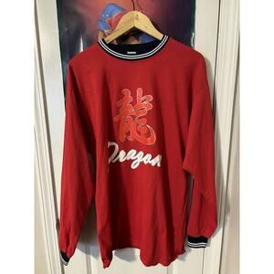 vintage y2k skateboard dragon red T-shirt size Tagged 2XL Chinese